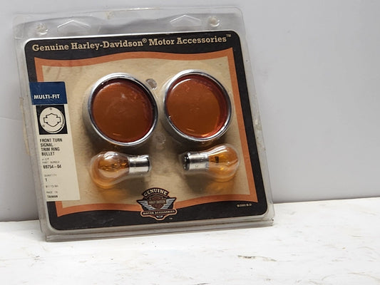 Harley-Davidson Chrome Front Turn Signal Trim Ring Set - onemotorcycleparts.com