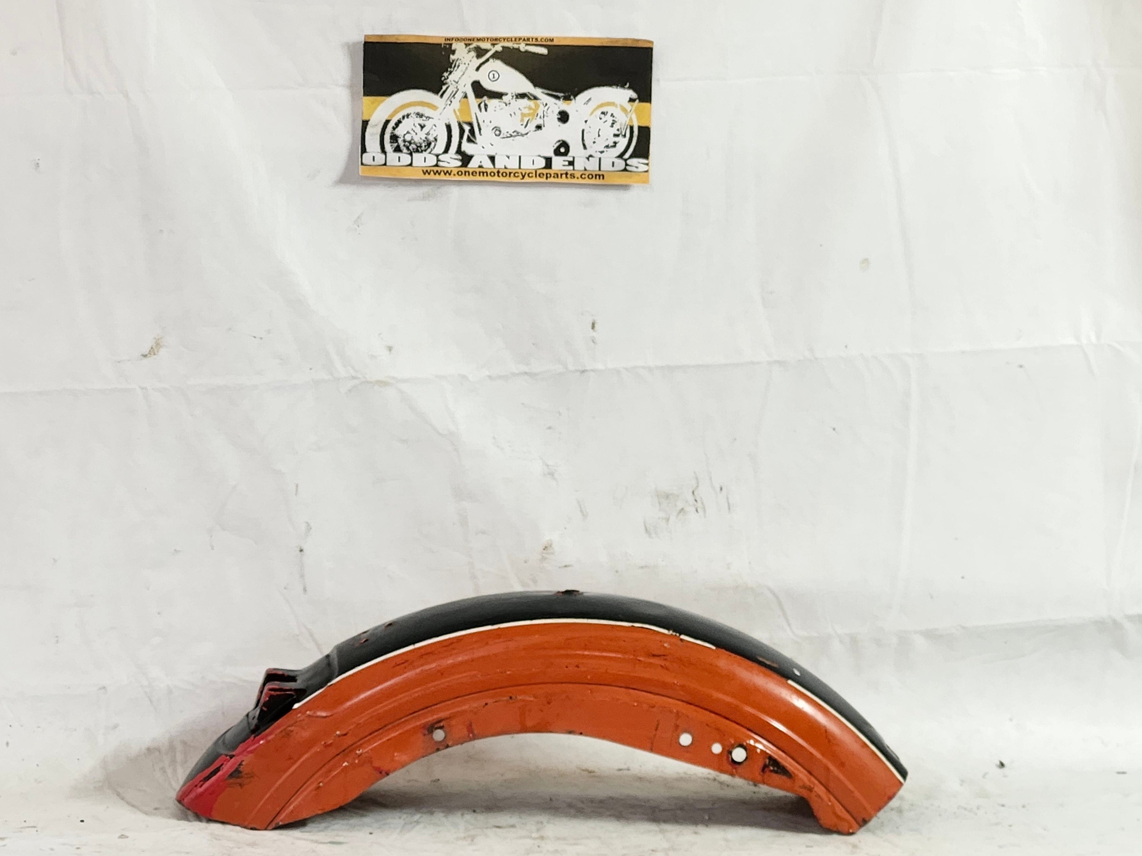 Harley Orange and Black Rear Fender front