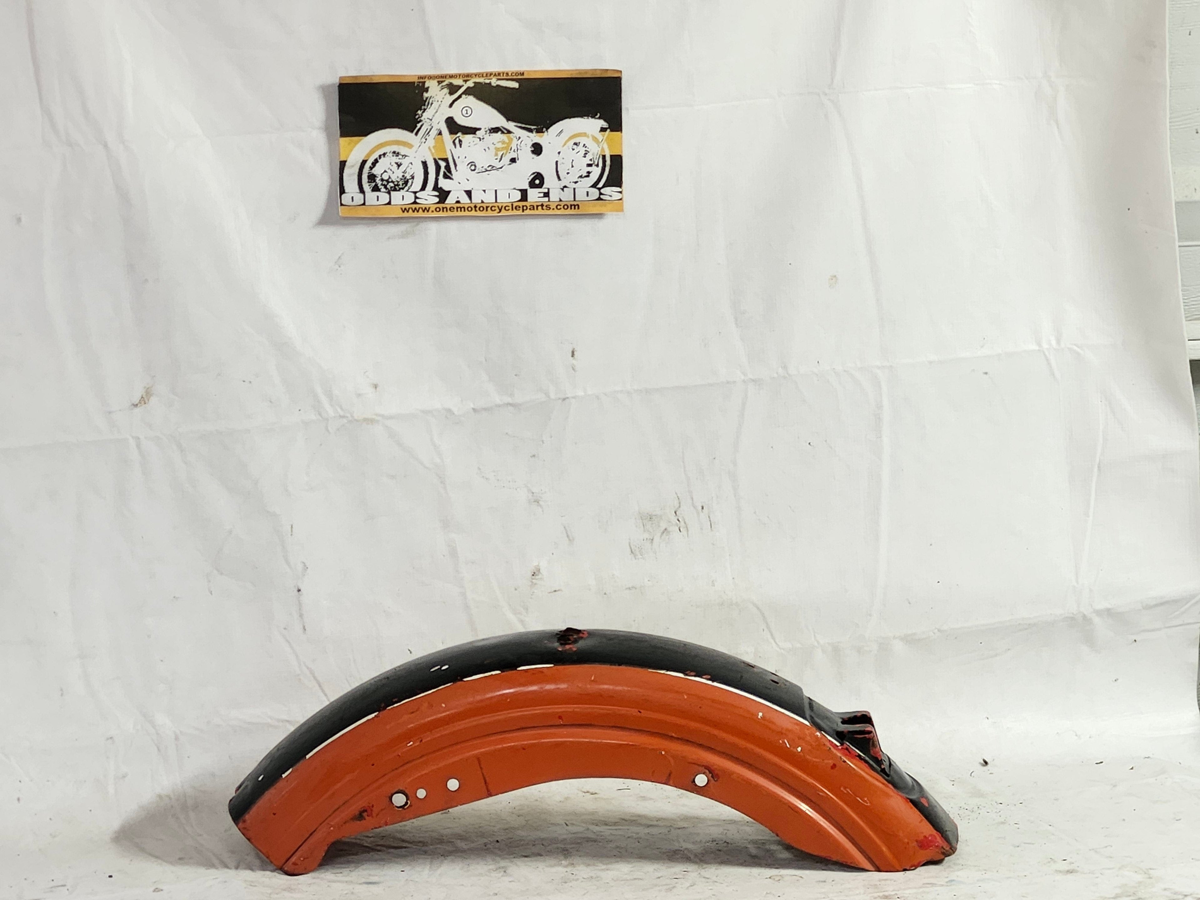 Harley Orange and Black Rear Fender Center