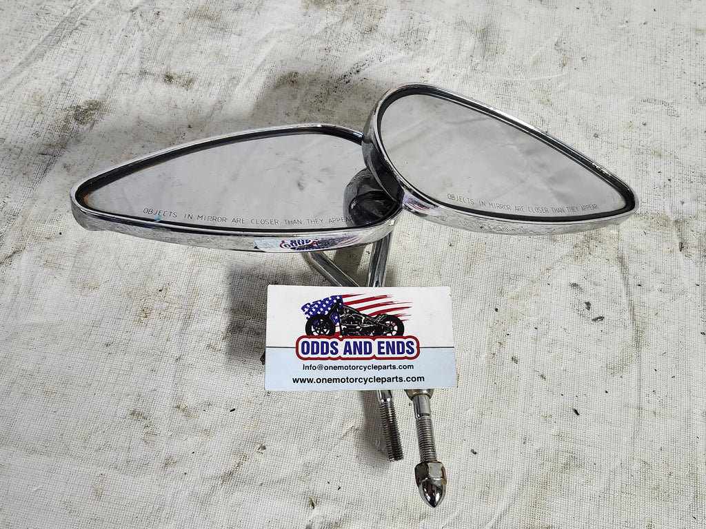 Harley Chrome Tear Drop Mirrors 1st 