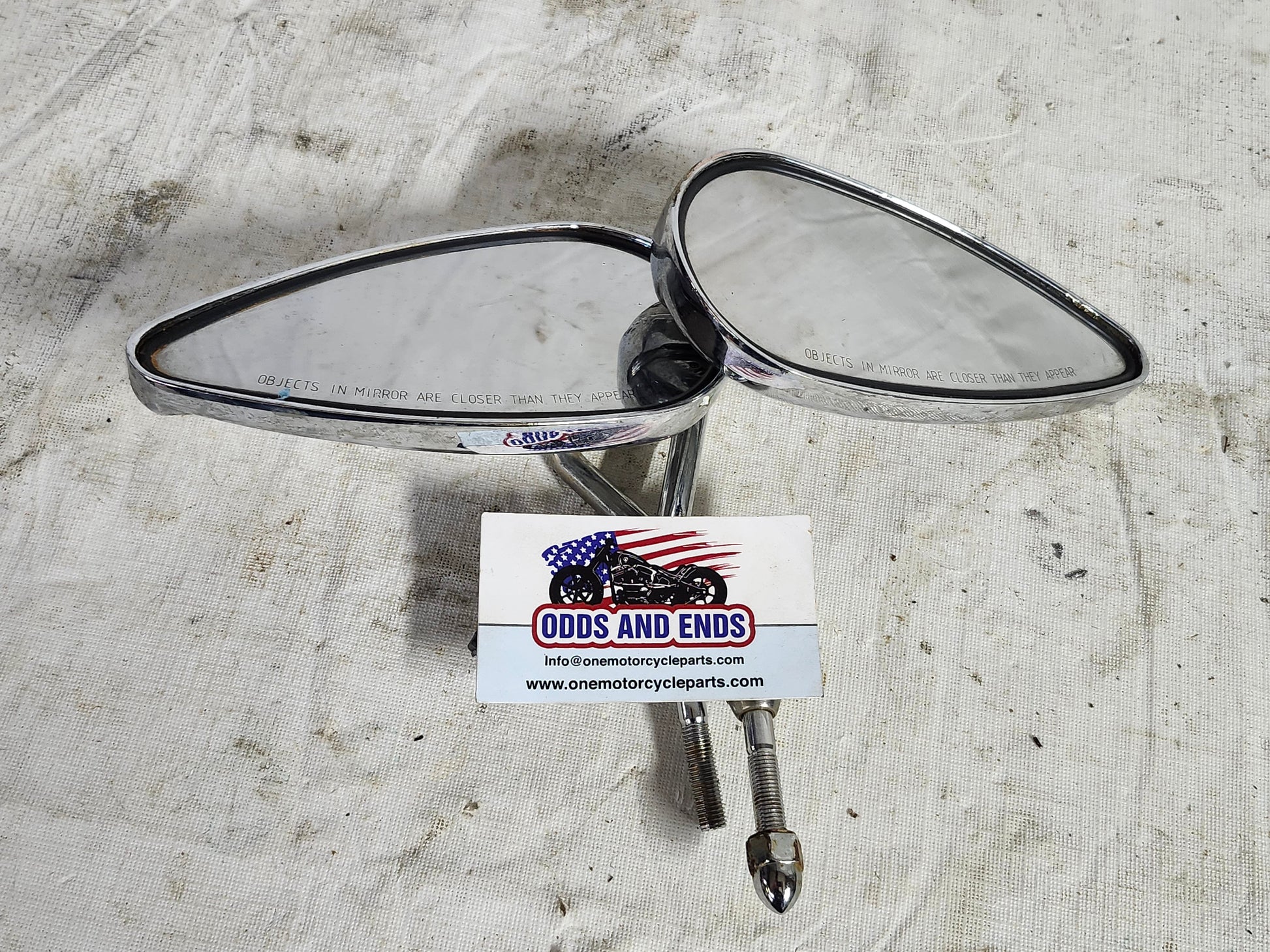 Harley Chrome Tear Drop Mirrors 1st 