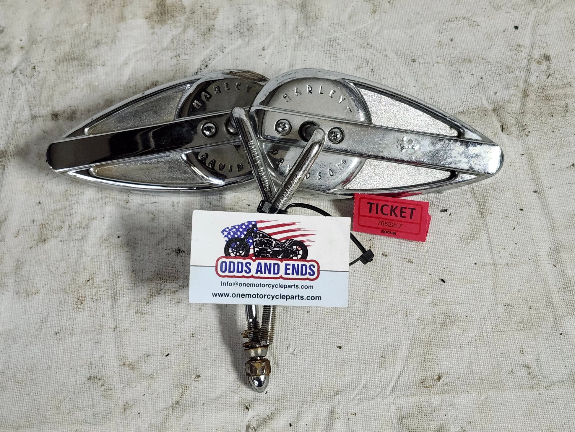 Harley Chrome Tear Drop Mirrors 4th