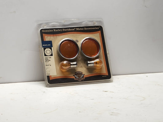 Harley-Davidson Chrome Front Turn Signal Trim Ring Set - onemotorcycleparts.com